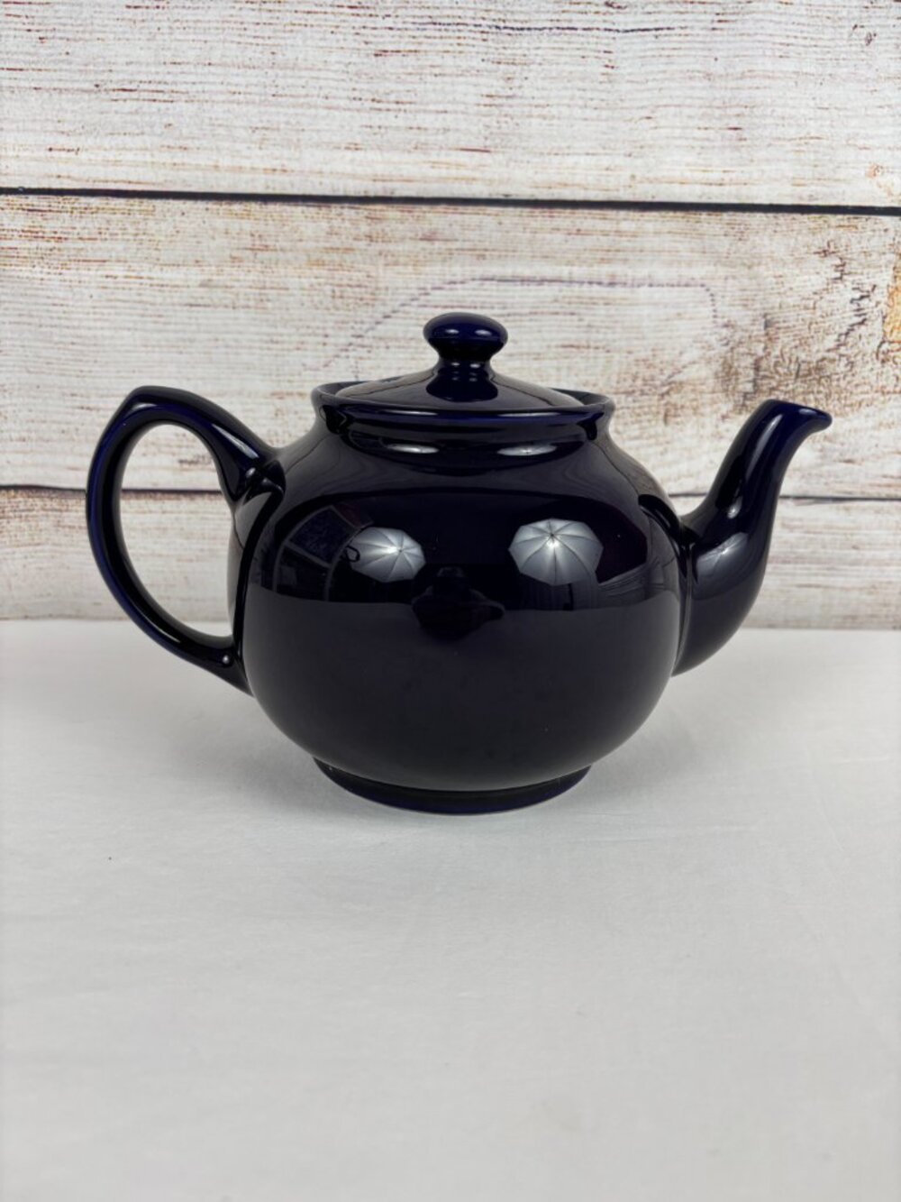 VTG Cobalt Blue Ceramic Globe Teapot P.S.I